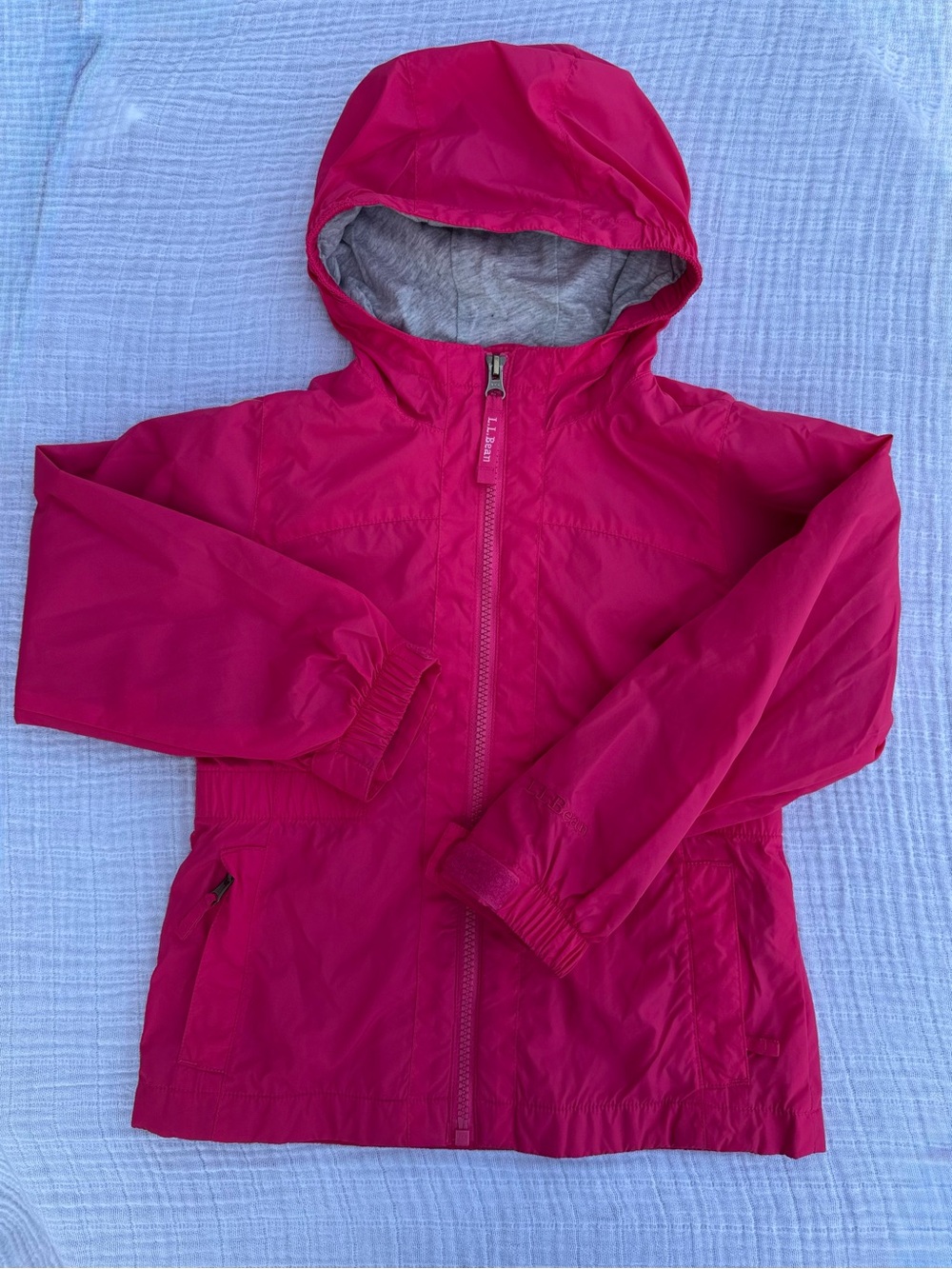 L.L Bean Kids Waterproof Hooded Jacket - Bright Pink